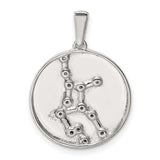Virgo Constellation Symbol With CZ Stars Charm Pendant in Real 925 Sterling Silver