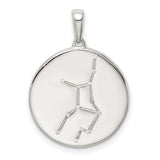 Virgo Constellation Symbol With CZ Stars Charm Pendant in Real 925 Sterling Silver