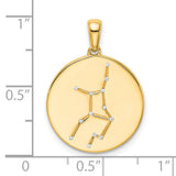 Virgo Constellation Symbol With CZ Stars Charm Pendant in Real 925 Sterling SIlver