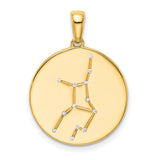 Virgo Constellation Symbol With CZ Stars Charm Pendant in Real 925 Sterling SIlver