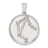 Libra Constellation Symbol With CZ Stars Charm Pendant in Real 925 Sterling Silver