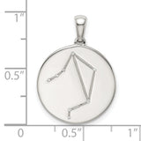 Libra Constellation Symbol With CZ Stars Charm Pendant in Real 925 Sterling Silver