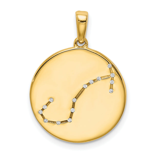 Scorpio Constellation Symbol With CZ Stars Charm Pendant in Real 925 Sterling SIlver