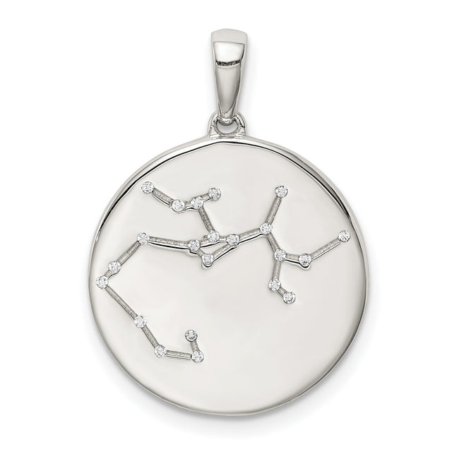Sagittarius Constellation Symbol With CZ Stars Charm Pendant in Real 925 Sterling Silver
