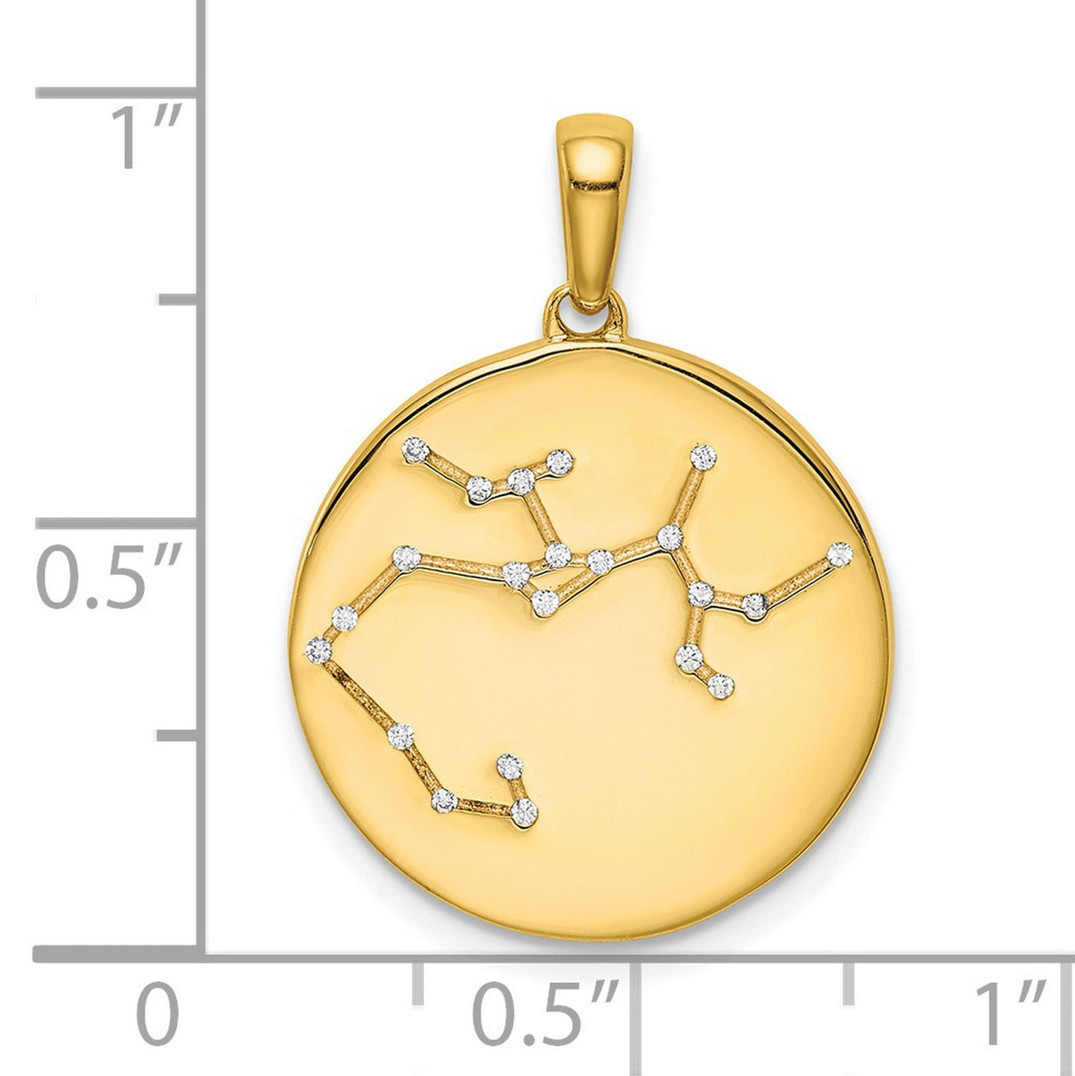 Sagittarius Constellation Symbol With CZ Stars Charm Pendant in Real 925 Sterling SIlver