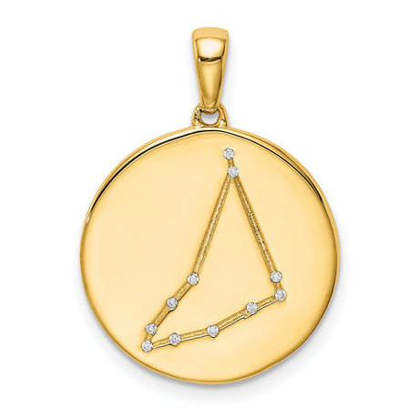 Capricorn Constellation Symbol With CZ Stars Charm Pendant in Real 925 Sterling SIlver