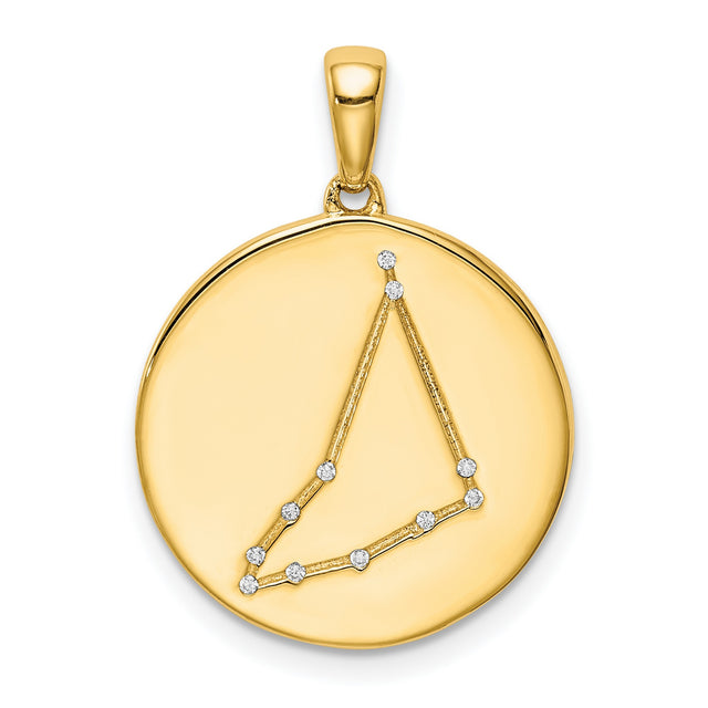 Capricorn Constellation Symbol With CZ Stars Charm Pendant in Real 925 Sterling SIlver