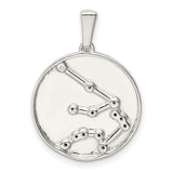 Aquarius Constellation Symbol With CZ Stars Charm Pendant in Real 925 Sterling Silver