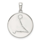 Pisces Constellation Symbol With CZ Stars Charm Pendant in Real 925 Sterling Silver