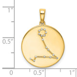 Pisces Constellation Symbol With CZ Stars Charm Pendant in Real 925 Sterling SIlver