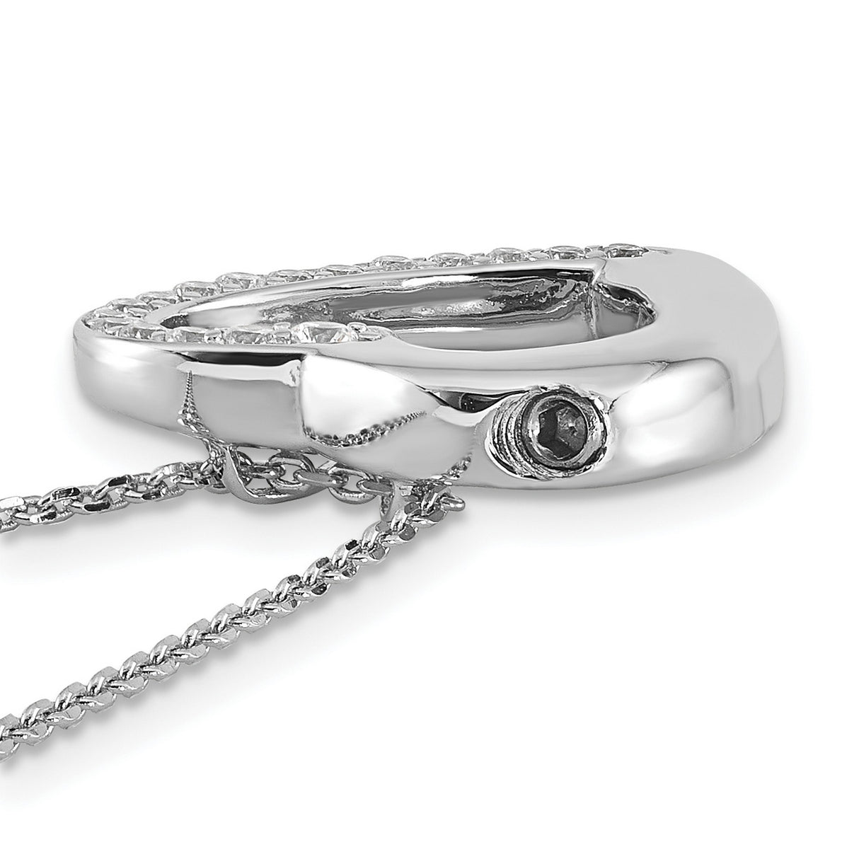CZ Heart Ash Holder 18 inch Necklace Charm Pendant in Real 925 Sterling Silver