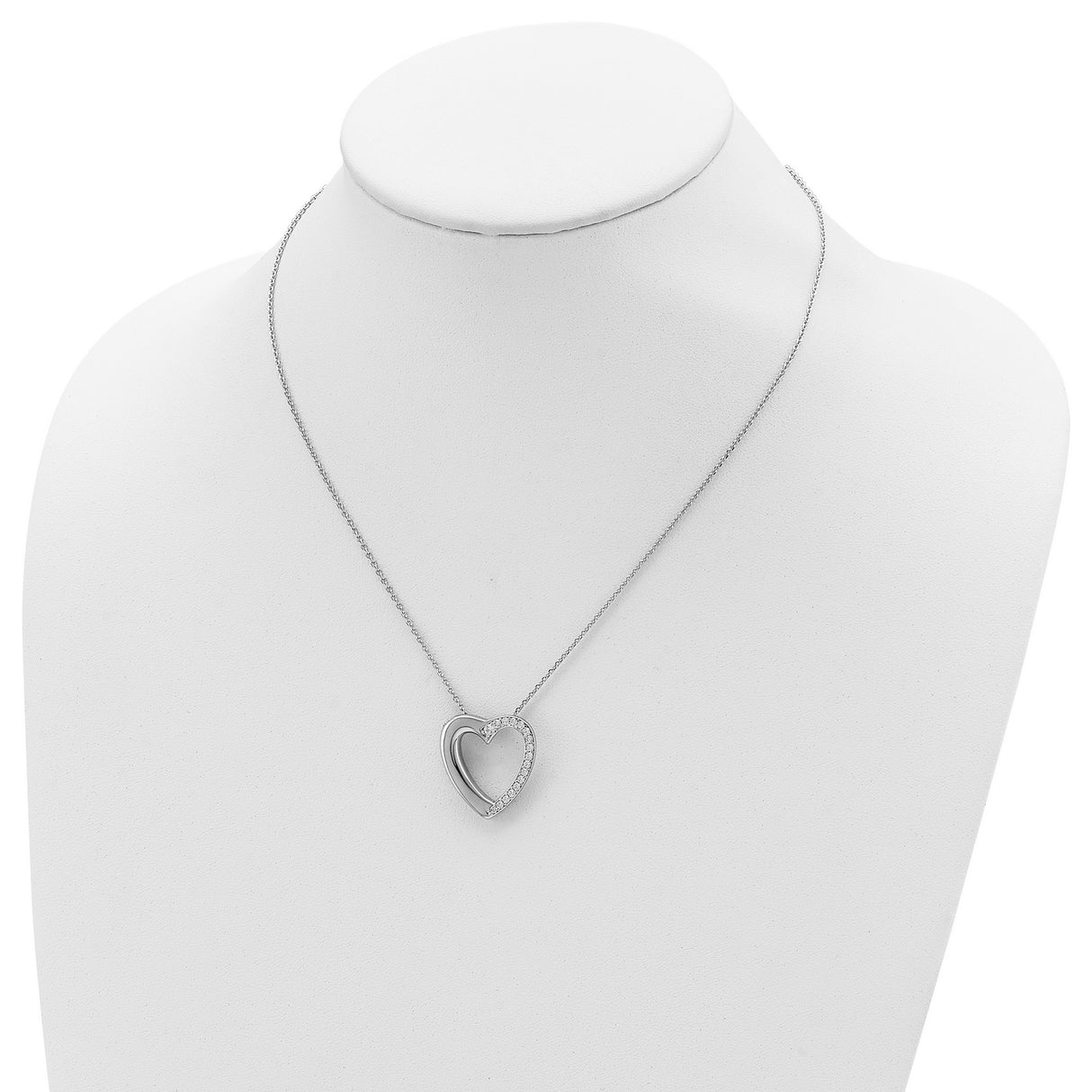 CZ Heart Ash Holder 18 inch Necklace Charm Pendant in Real 925 Sterling Silver