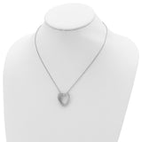 CZ Heart Ash Holder 18 inch Necklace Charm Pendant in Real 925 Sterling Silver