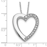 CZ Heart Ash Holder 18 inch Necklace Charm Pendant in Real 925 Sterling Silver