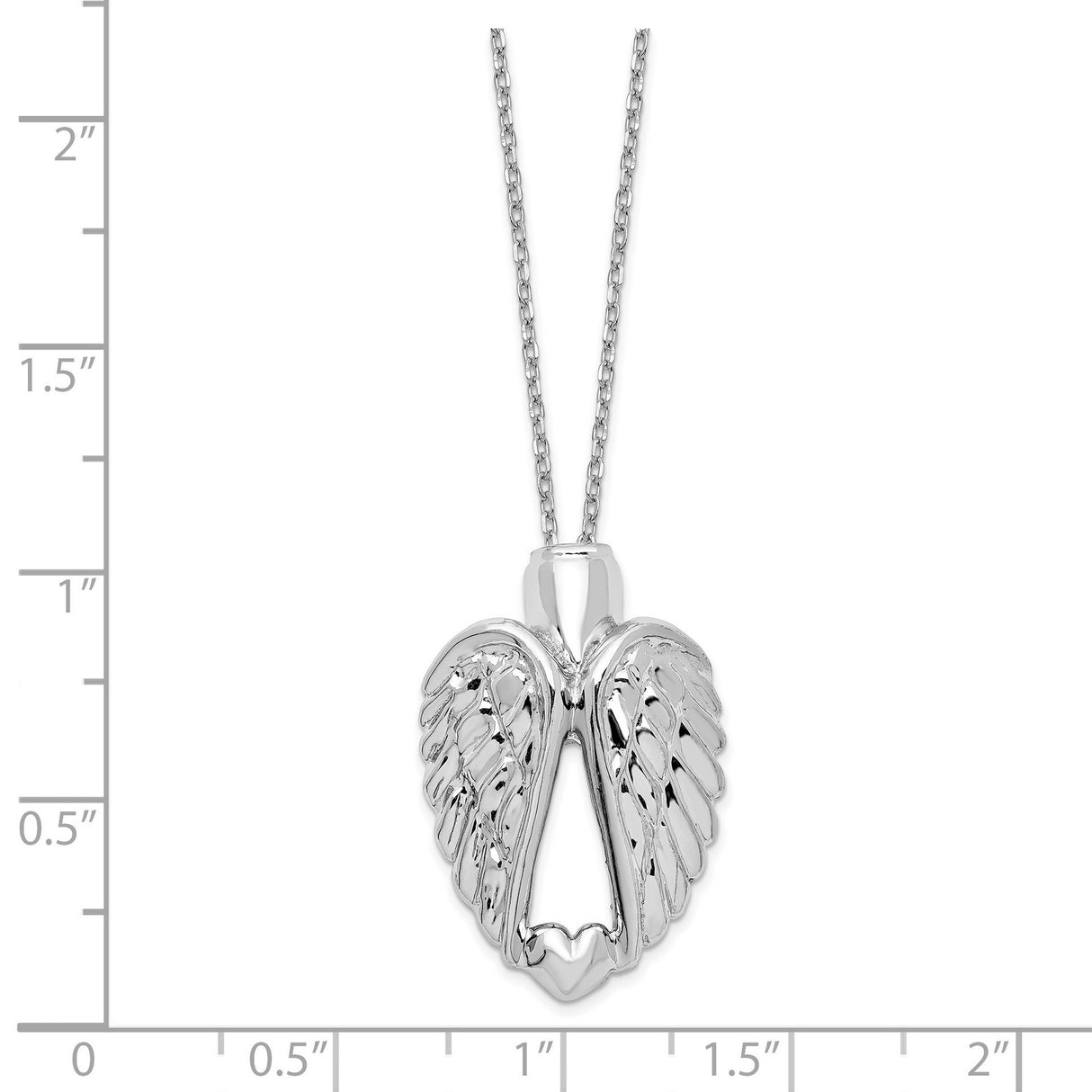 Wings Ash Holder 18 inch Necklace Charm Pendant in Real 925 Sterling Silver
