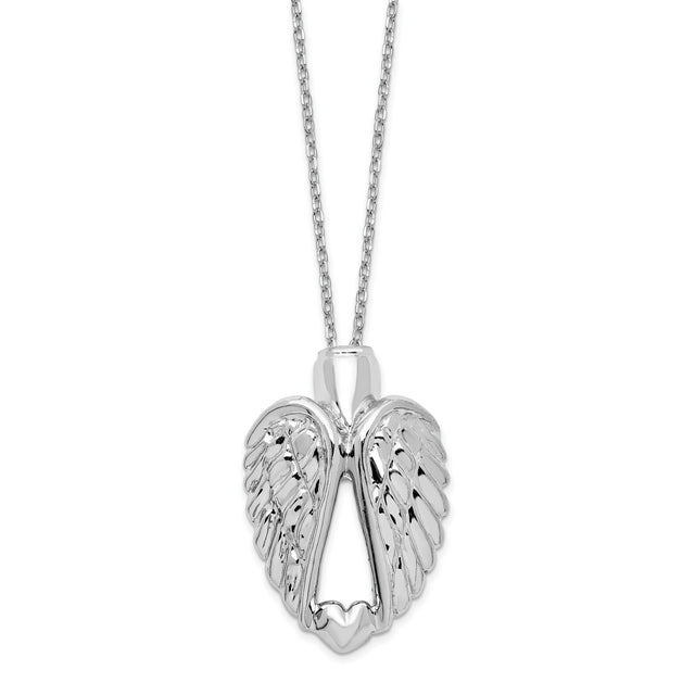 Wings Ash Holder 18 inch Necklace Charm Pendant in Real 925 Sterling Silver