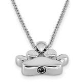 Paw Print Ash Holder 18 inch Necklace Charm Pendant in Real 925 Sterling Silver
