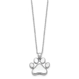 Paw Print Ash Holder 18 inch Necklace Charm Pendant in Real 925 Sterling Silver