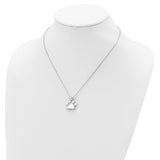 Paw Print Ash Holder 18 inch Necklace Charm Pendant in Real 925 Sterling Silver