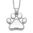 Paw Print Ash Holder 18 inch Necklace Charm Pendant in Real 925 Sterling Silver