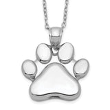 Paw Print Ash Holder 18 inch Necklace Charm Pendant in Real 925 Sterling Silver