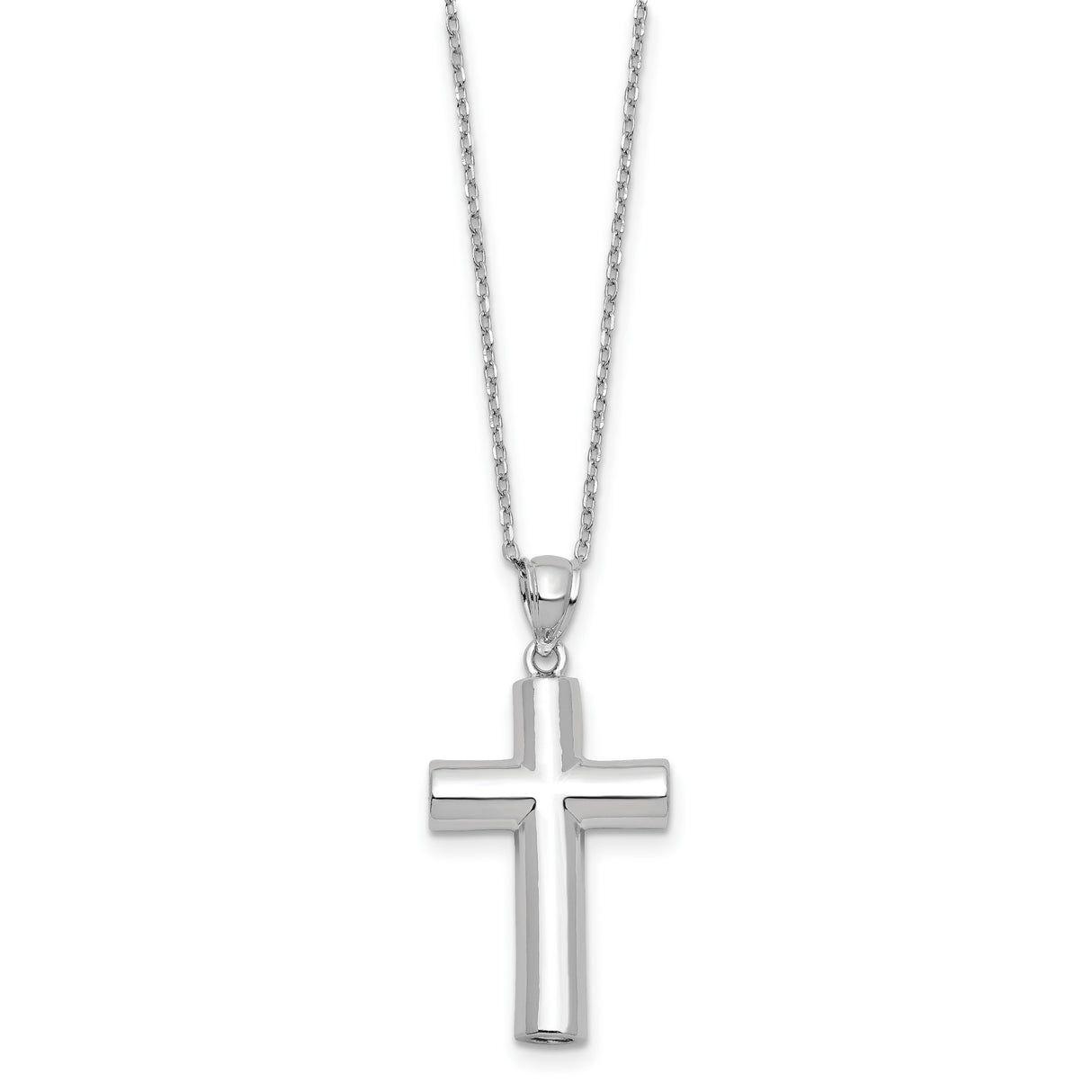 Cross Ash Holder 18 inch Necklace Charm Pendant in Real 925 Sterling Silver