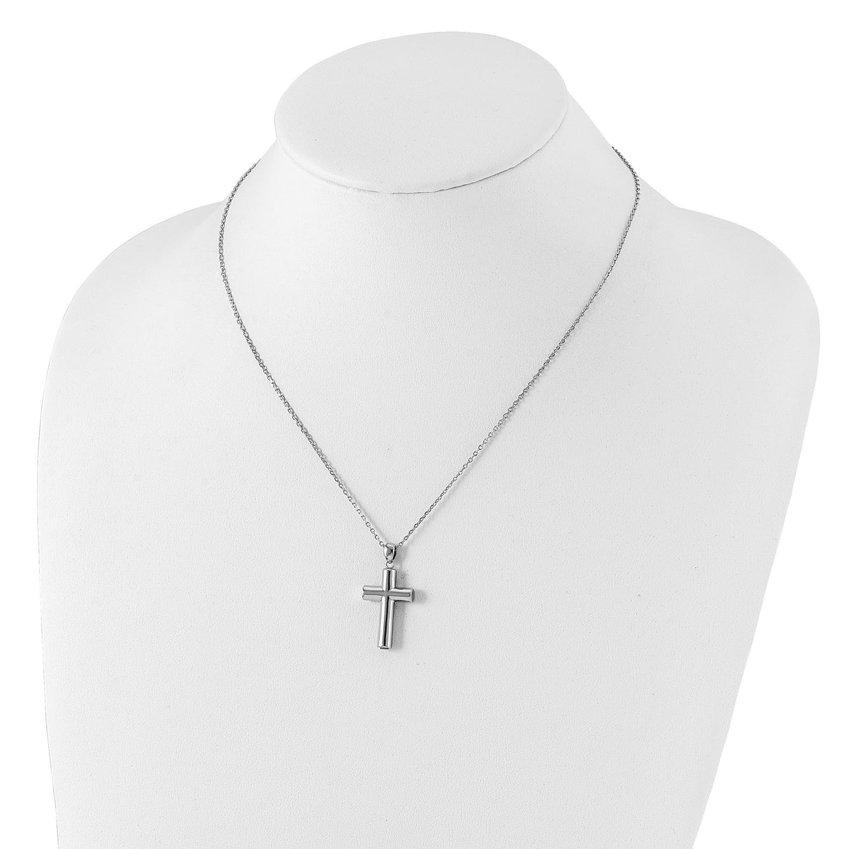 Cross Ash Holder 18 inch Necklace Charm Pendant in Real 925 Sterling Silver