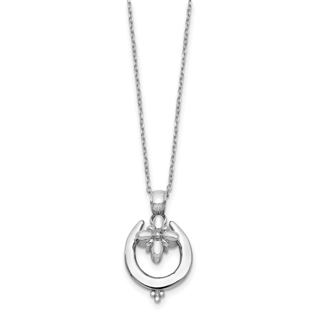 Horseshoe Ash Holder 18 inch Necklace Charm Pendant in Real 925 Sterling Silver