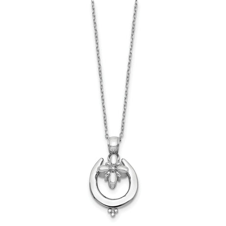 Horseshoe Ash Holder 18 inch Necklace Charm Pendant in Real 925 Sterling Silver