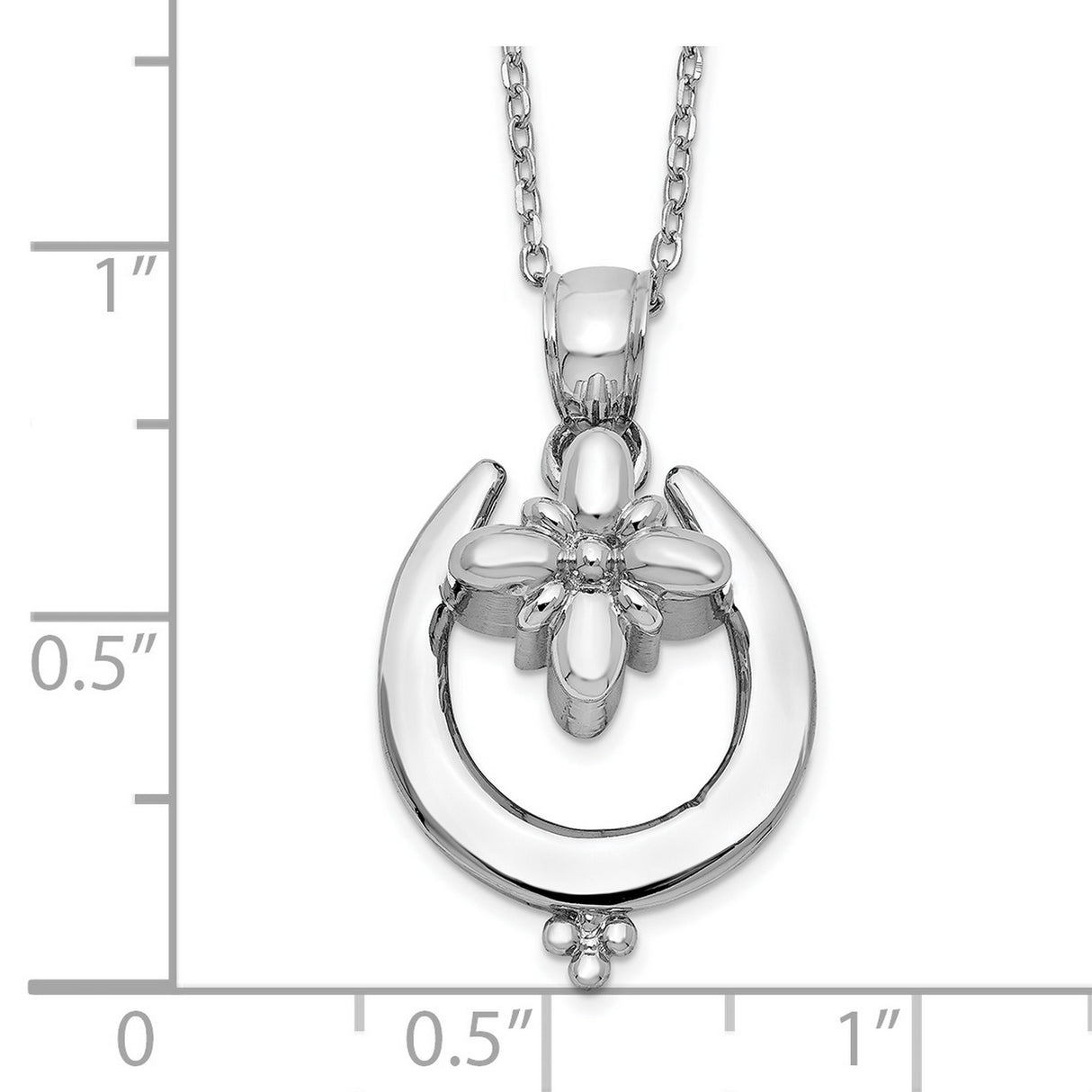 Horseshoe Ash Holder 18 inch Necklace Charm Pendant in Real 925 Sterling Silver