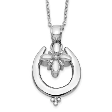 Horseshoe Ash Holder 18 inch Necklace Charm Pendant in Real 925 Sterling Silver
