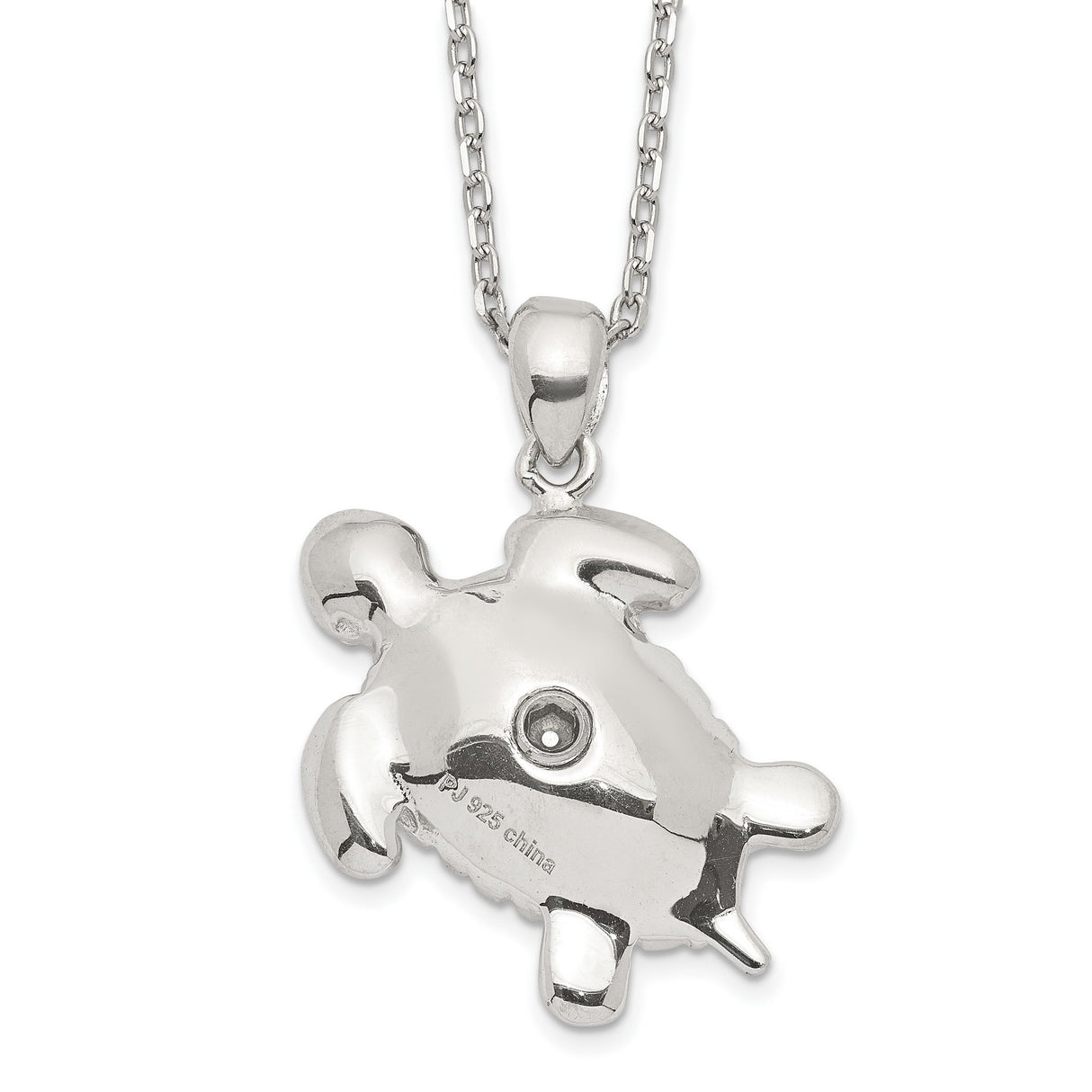 Turtle Ash Holder 18 inch Necklace Charm Pendant in Real 925 Sterling Silver