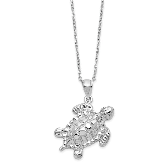 Turtle Ash Holder 18 inch Necklace Charm Pendant in Real 925 Sterling Silver