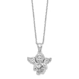 CZ April Birthstone Angel Ash Holder 18 inch Necklace Charm Pendant in Real 925 Sterling Silver