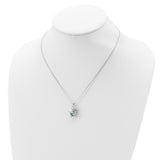 CZ Dec Birthstone Angel Ash Holder 18 inch Necklace Charm Pendant in Real 925 Sterling Silver