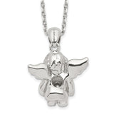 CZ Jan Birthstone Angel Ash Holder 18 inch Necklace Charm Pendant in Real 925 Sterling Silver