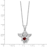 CZ Jan Birthstone Angel Ash Holder 18 inch Necklace Charm Pendant in Real 925 Sterling Silver
