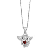 CZ Jan Birthstone Angel Ash Holder 18 inch Necklace Charm Pendant in Real 925 Sterling Silver