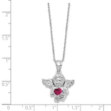 CZ July Birthstone Angel Ash Holder 18 inch Necklace Charm Pendant in Real 925 Sterling Silver