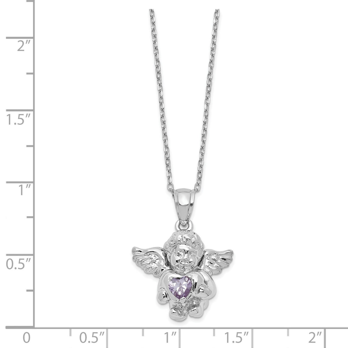 CZ June Birthstone Angel Ash Holder 18 inch Necklace Charm Pendant in Real 925 Sterling Silver