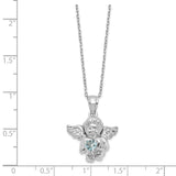 CZ Mar Birthstone Angel Ash Holder 18 inch Necklace Charm Pendant in Real 925 Sterling Silver