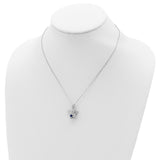 CZ Sept Birthstone Angel Ash Holder 18 inch Necklace Charm Pendant in Real 925 Sterling Silver