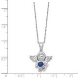 CZ Sept Birthstone Angel Ash Holder 18 inch Necklace Charm Pendant in Real 925 Sterling Silver