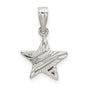 Sterling Silver Star Pendant with Cutout and Etched Detail, Celestial Minimalist Jewelry