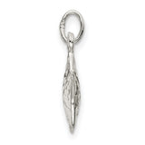 Sterling Silver Star Pendant Charm with Diamond-Cut Texture, Celestial Design