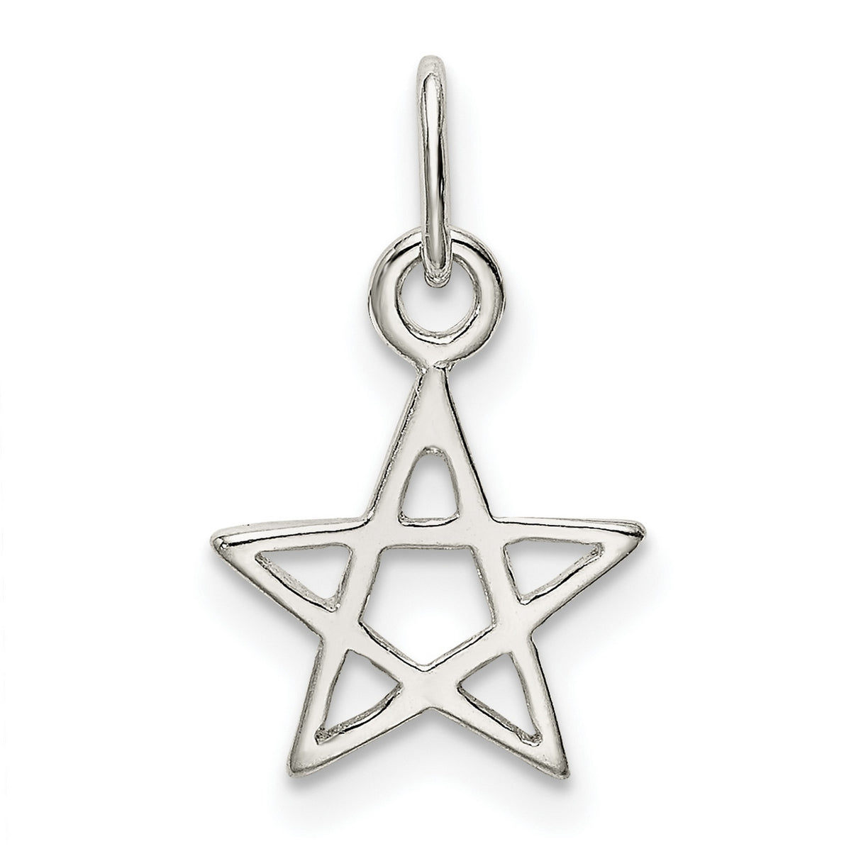 Sterling Silver Pentagram Pendant with Textured Five-Pointed Star, Wiccan Pagan Amulet for Women