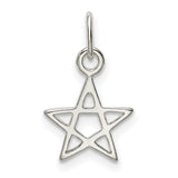 Sterling Silver Pentagram Pendant with Textured Five-Pointed Star, Wiccan Pagan Amulet for Women