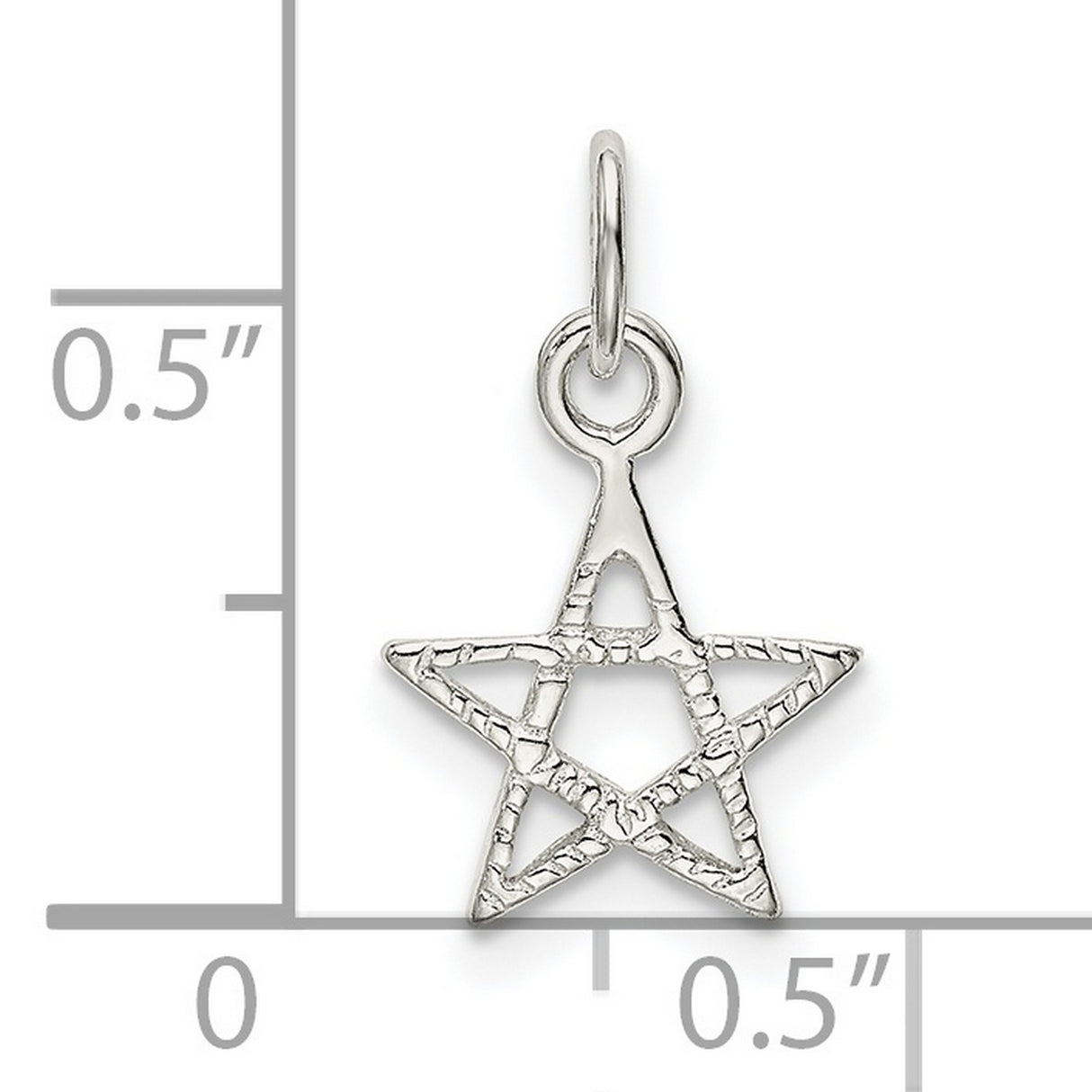 Sterling Silver Pentagram Pendant with Textured Five-Pointed Star, Wiccan Pagan Amulet for Women