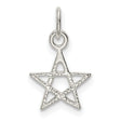 Sterling Silver Pentagram Pendant with Textured Five-Pointed Star, Wiccan Pagan Amulet for Women