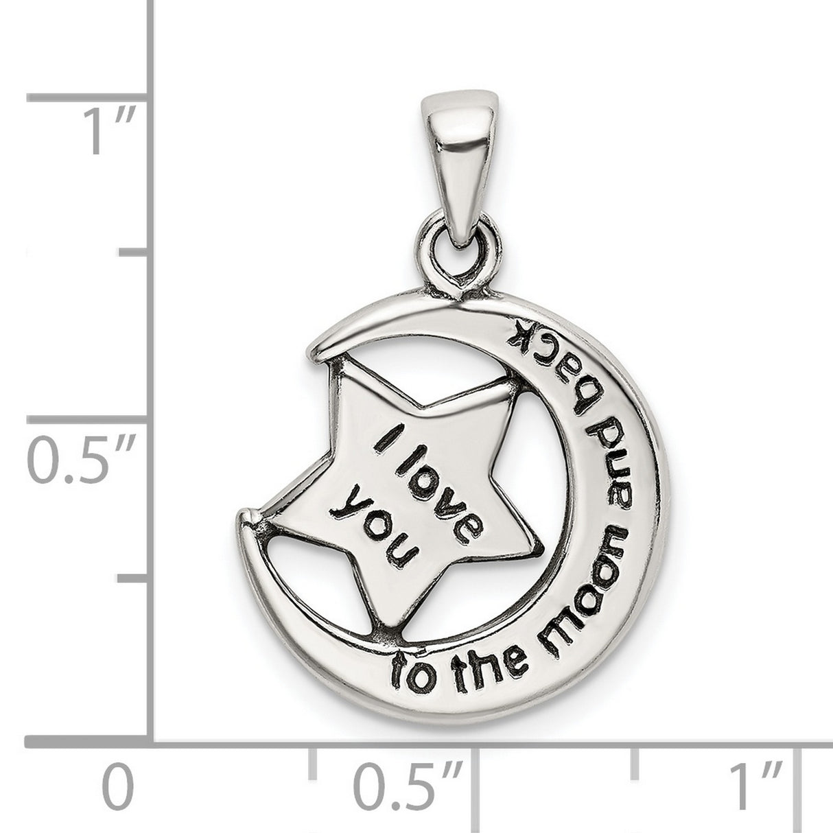 Sterling Silver Pendant with Moon and Star Design, Sentimental Celestial Jewelry for Women or Unisex